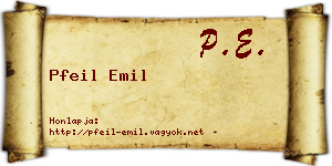 Pfeil Emil névjegykártya
