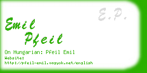 emil pfeil business card